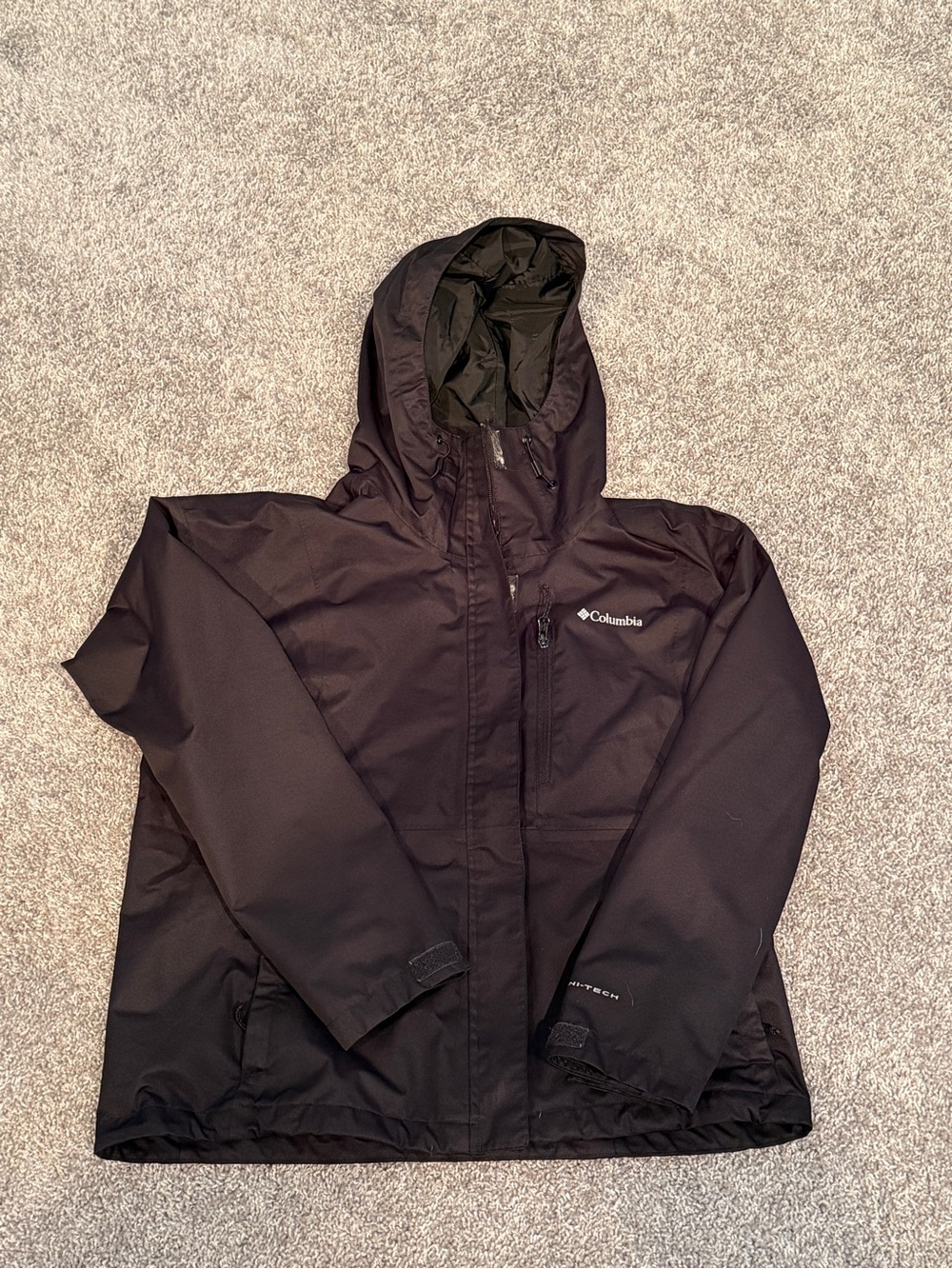 Columbia Omni Tech Black Rain Jacket Large